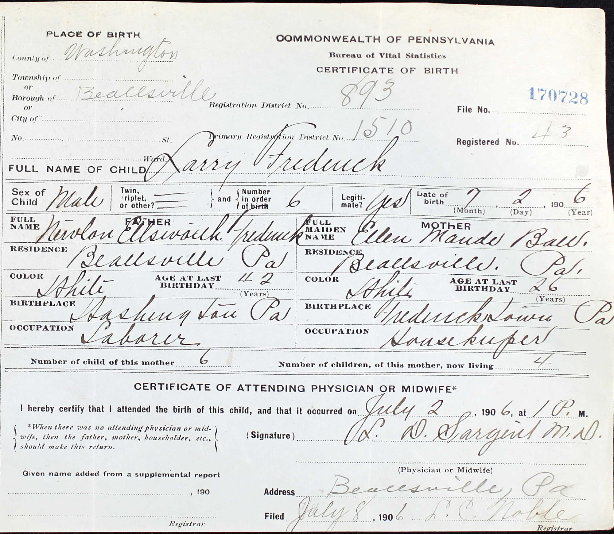 birth certificate